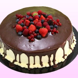 Chocolade rode fruit taart model 1